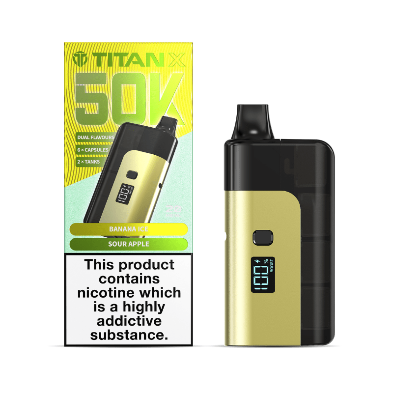 Titan X 50K Prefilled Kit | £10 - Avalanche Vapes Dual Banana Ice - Sour AppleKIT