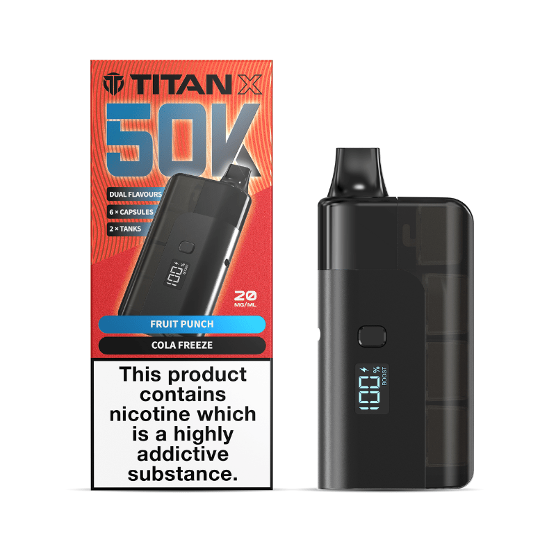 Titan X 50K Prefilled Kit | £10 - Avalanche Vapes Dual Fruit Punch - Cola FreezeKIT