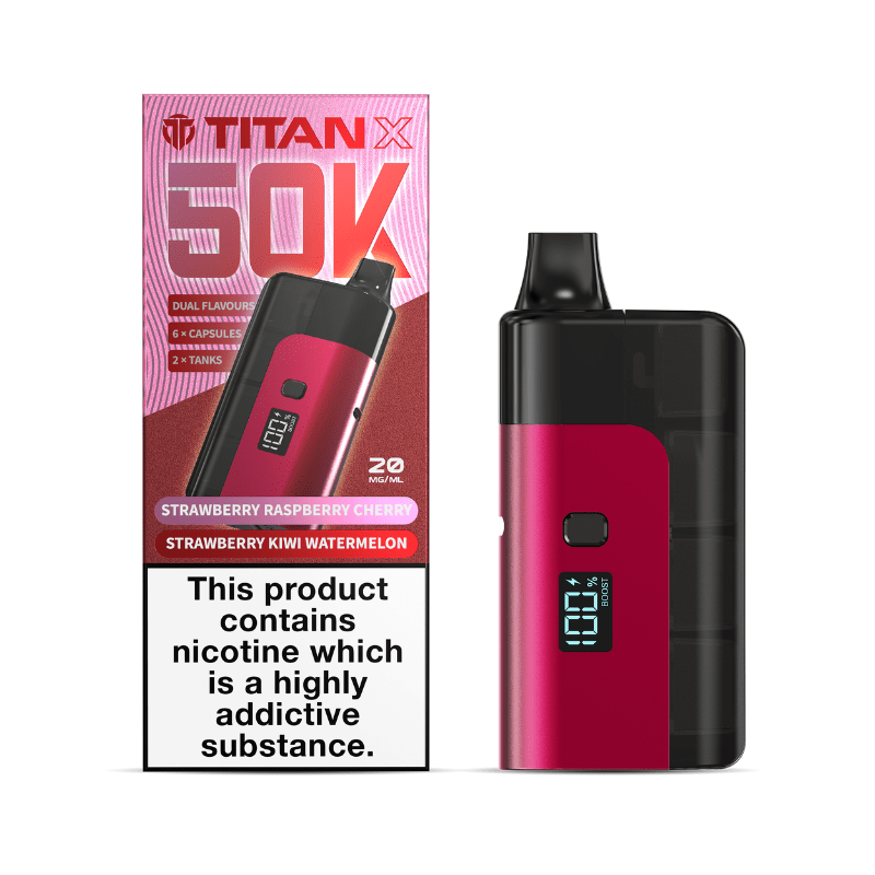 Titan X 50K Prefilled Kit | £10 - Avalanche Vapes Dual Strawberry Raspberry Cherry - Strawberry Kiwi WatermelonKIT