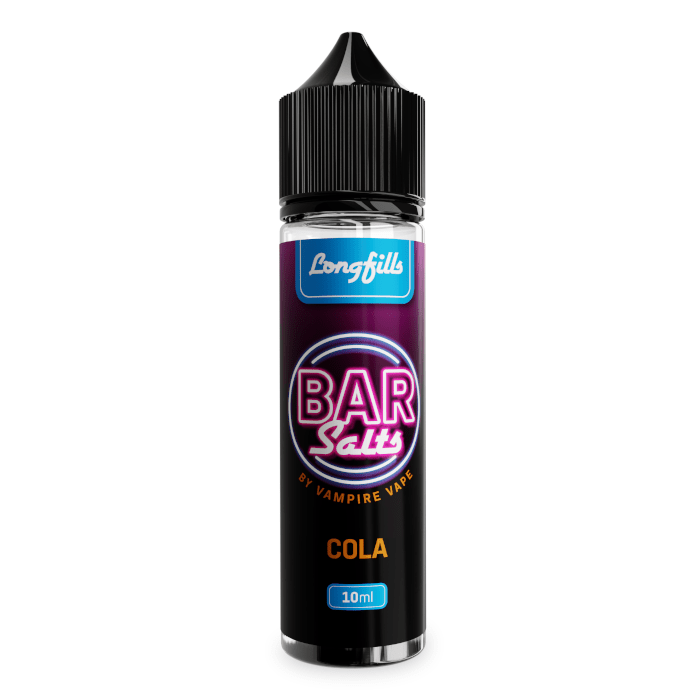 Vampire Bar Salts Longfill + 3 Nic Salts | £6 - Avalanche Vapes Cola/ 9mg inc 3 Salt shots