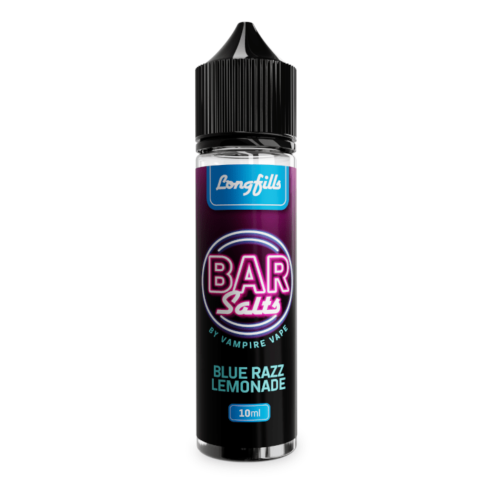 Vampire Bar Salts Longfill + 3 Nic Salts | £6 - Avalanche Vapes Blue Razz Lemonade/ 9mg inc 3 Salt shots
