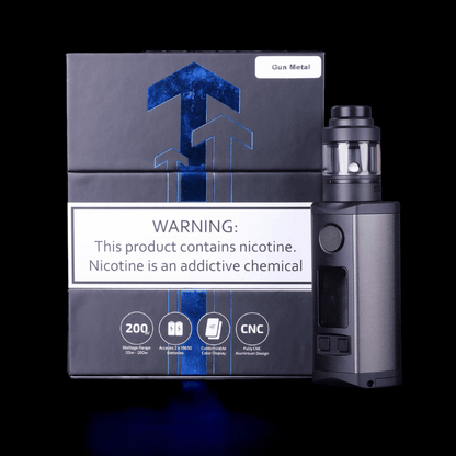 Vaperz Cloud Ascent 200W Kit | £42 - Avalanche Vapes Gunmetal+ Shift Bubbleglass