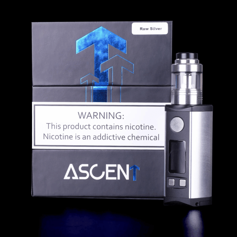 Vaperz Cloud Ascent 200W Kit | £42 - Avalanche Vapes Raw Silver+ Shift Bubbleglass