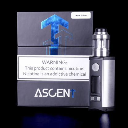Vaperz Cloud Ascent 200W Kit | £42 - Avalanche Vapes Raw Silver+ Shift Bubbleglass