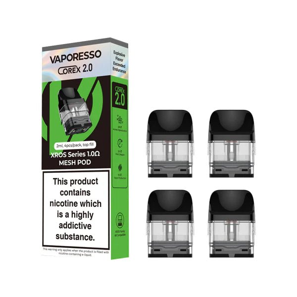 vaporesso xros series 0.6 mesh pod Vaporesso XROS COREX Pods 4 Pack | 0.4Ω/0.6Ω/0.8Ω/1.0Ω/1.2Ω