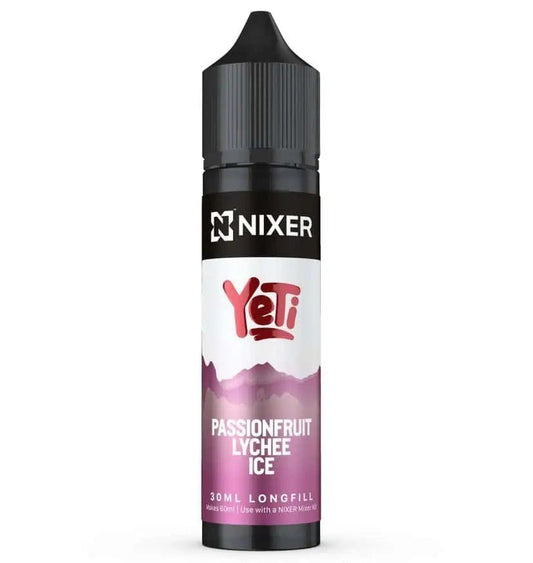 Yeti x Nixer Longfill + 3 Nic Salts | £8 - Avalanche Vapes Passionfruit Lychee Ice/ 9mg Inc 3 Salt Shots