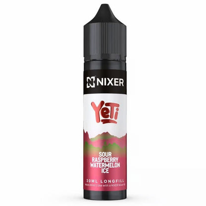 Yeti x Nixer Longfill + 3 Nic Salts | £8 - Avalanche Vapes Sour Raspberry Watermelon Ice/ 9mg Inc 3 Salt Shots