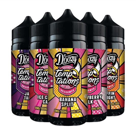 Doozy Temptations 70/30 | 100ml + 2 Nics | £8 - Avalanche Vapes Banana split