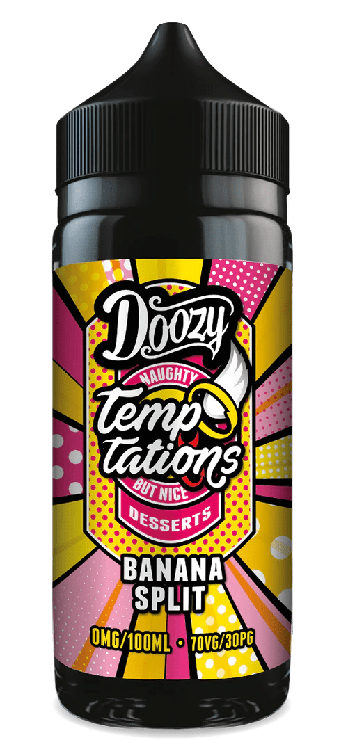 Doozy Temptations 70/30 | 100ml + 2 Nics | £8 - Avalanche Vapes Banana split