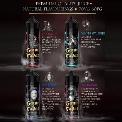 Game of Vapez 70/30 | 50ml + 1 Nics | £9 - Avalanche Vapes Jon Snow