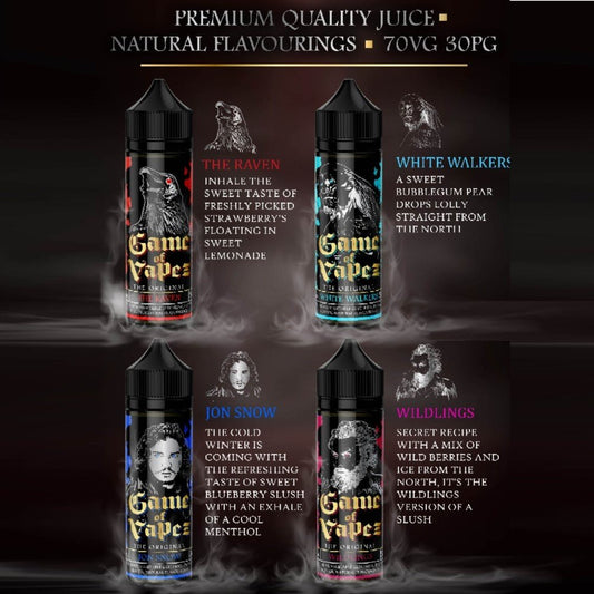 Game of Vapez 70/30 | 50ml + 1 Nics | £9 - Avalanche Vapes Jon Snow